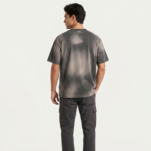 100% Cotton Sun Faded Wash T Shirt Men Short Sleeve Crew Neck Washed Tee Shirts Men's Summer Style Sun Fad Wash T-Shirts Mens - Product Image 2