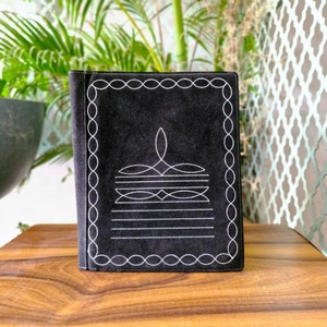 Tan daim cuir Journal couvre qualité ouverte Portable bloc-notes juridique cahier enveloppe portefeuille Western liant point ouvert planificateur - Product Image 1