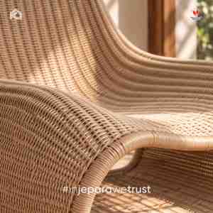 Fauteuil lounge vintage en rotin tressé à la main, chaise de détente en osier courbé pour salon, hôtel, villa, complexe hôtelier - Product Image 2