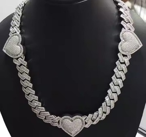 Fully <b>Iced</b> <b>Out</b> Moissanite Round Cut Diamond Cuban Link <b>Chain</b> Luxury Hip Hop Customized Jewelry Best Wedding Gift for Men - Product Image 1