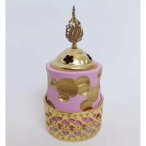 Luxury Floor Lamp Gold Base Spherical Green White Teal Elements Perforated Dome Shade <b>Marble</b> <b>Top</b> <b>Side</b> <b>Table</b> Elegant Set - Product Image 4