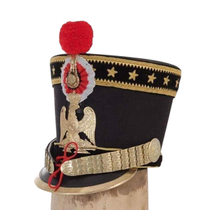 Casco Shako Napoleónico Francés de Lana, Gorra Bicorne Sólida con Correa Ajustable, Sombrero Shako Unisex para Exteriores, Precio Económico, OEM Personalizado - Product Image 3