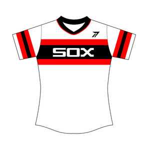 Maillot de softball blanc bicolore pour femmes et filles, respirant, en polyester, avec logo personnalisé, numéro, vente en gros, directement de l'usine - Product Image 4