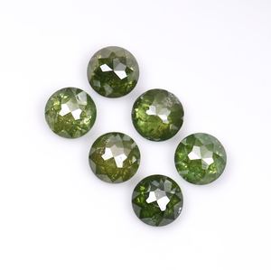 OM GEMS Diamante natural suelto de 3.5 MM con corte rosa, color verde realzado, de lujo, certificado para la fabricación de joyas - Product Image 3