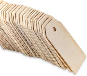 Étiquettes en bois naturel non fini, pièces rectangulaires vierges, tranches de bois pour l'artisanat, la peinture, les décorations DIY, embellissements - Product Image 4