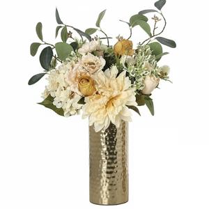 Moderno Centro de Mesa Decorativo Artesanal, Florero de Metal con Acabado de Cobre Martillado, Hecho a Mano, para Decoración del Hogar - Product Image 6