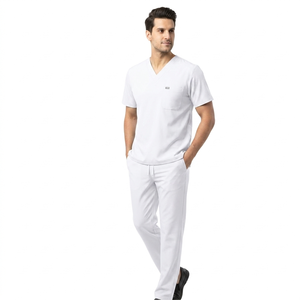 Unisex Cotton Worsted Fabric Scrub Uniform Medical <b>Doctor</b> <b>Set</b> OEM Factory Custom Logo Design Hospital Clothing Needle Detection - Product Image 4