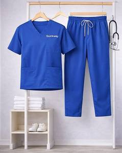 Ensemble de blouses d'infirmier pour hommes de qualité supérieure, tissu extensible, haut à col en V et pantalon, respirant, séchage rapide - Product Image 2