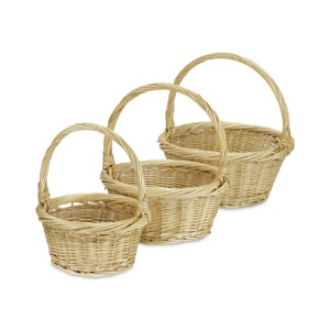 Set of 3 nestable round rattan <b>baskets</b> Handmade Storage <b>Basket</b> Wholesale eco-friendly Made in Viet Nam - Product Image 4