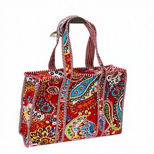 Bolso Tote Acolchado de Algodón con Estampado Floral Paisley Multicolor, Hecho a Mano, para Mujer, Oficina, Compras, Viajes, Uso Diario, Ecológico, Gran Capacidad - Product Image 1
