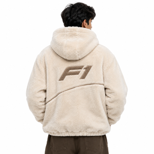 Sweat à capuche zippé surdimensionné en sherpa de haute qualité avec détails brodés personnalisés pour hommes, en molleton de coton, vente en gros USA - Product Image 2