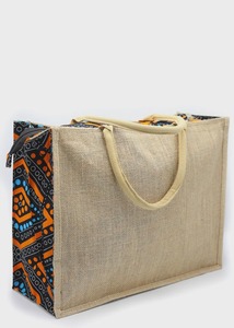 Wholesale Supply Striped Jute Shopping <b>Bag</b> Durable Tote <b>Bag</b> for Picnic and Outdoor Trips Available at Export Price - Product Image 4