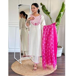 Ensemble Salwar Kameez en coton doux de qualité export avec dupatta, confortable pour un usage quotidien, disponible à la vente pour femmes - Product Image 5