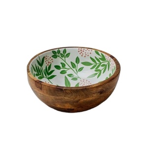 Tazón de Madera Ecológico Hecho a Mano para Servir Frutas, Bocadillos y Alimentos Secos, Apto para Lavavajillas, Duradero, Suministro Mundial - Product Image 1