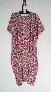Vestido Kaftán de Algodón Orgánico con Estampado Floral Vintage, Sensación de Lujo, Estampado a Mano, Estilo Holgado, Largo hasta la Rodilla, Corte en A, Ideal para el Verano - Product Image 6