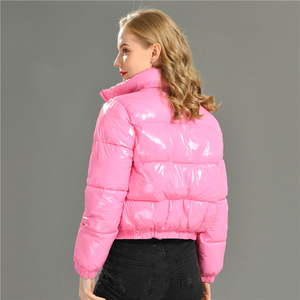 Blousons courts matelassés Wintu pour femmes, à capuche, décontractés, avec sequins et dentelle, imperméables, en polyester écologique, personnalisables avec logo privé - Product Image 4