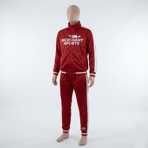 Ensemble de survêtement en polyester pour homme personnalisé, deux pièces, INCESSANT SPORTS, tenue de jogging rétro rayée, vêtements de sport, service OEM - Product Image 1