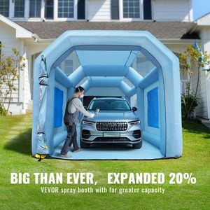 20x10x8ft High Powerful 480W+750W <b>Blowers</b> LED Inflatable Spray Booth Tent for <b>Car</b> Paint 8ft Inflatable Paint Booth Tent Air - Product Image 1