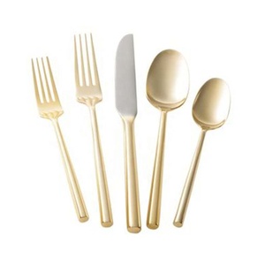 ชุดมีดสำหรับตกแต่งทำจากโลหะชุดเสิร์ฟซุปช้อนชุบทองด้ามยาวตอก - Product Image 5