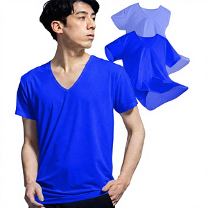 Men's <b>White</b> <b>V</b>-<b>Neck</b> Short Sleeve Cotton <b>T</b>-<b>Shirt</b> Regular Fit Casual Jersey Breathable Solid Color - Product Image 2