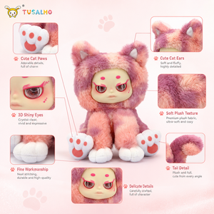 TUSALMO Super Soft <strong>Kitty</strong> Stuffed Animal 8.27 Inch, 3D Eyes PP Cotton High-density Flannel Comforting Plush Doll Gift - Product Image 4