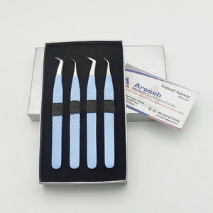 อุปกรณ์ต่อขนตาปลอมติดเพชรสีฟ้าปรับแต่งได้สำหรับเด็กทารกแหนบปลายแหลมทำจากสเตนเลส45องศา - Product Image 2