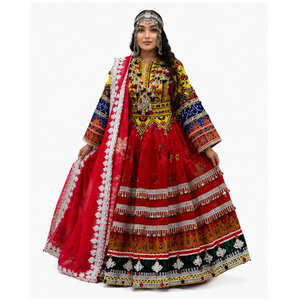 Vestido Afgano Kuchi Hecho a Mano, Ligero, Transpirable y Cómodo para Mujer, Estilo Tradicional Musulmán Vintage - Product Image 1