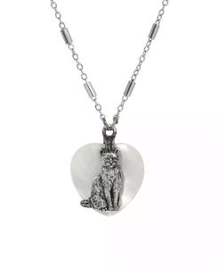 Collier avec pendentif chat en forme de cœur MOP |   2028 - Product Image 1