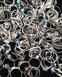 แหวนพลอยหลากชนิดขายส่ง เครื่องประดับแฟชั่น แหวนทำมือสวยงามสำหรับผู้หญิง แหวนชุบเงิน ไซส์ US 5-11 - Product Image 5