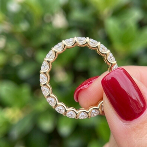 Classic Radiant Cut Lab Grown Diamond Women's Bridal Band 2.00 CTS. Gold Plated Cluster Leaf Design Stackable Anniversary <b>Ring</b> - Product Image 3