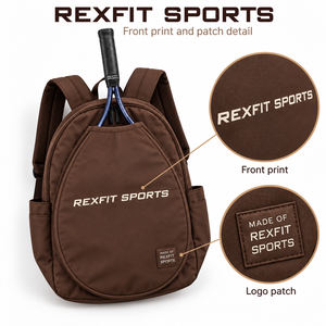 Sac de sport personnalisé pour raquette de squash avec bretelles rembourrées, ouverture à double fermeture éclair, pochette avant pour raquette et rangement latéral - Product Image 6
