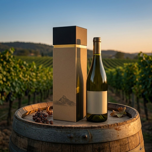 Emballage recyclable de boîte de bouteille rigide de Kraft brun pour des bouteilles de vin/jus éponge de gaufrage élégante mate écologique de stratification - Product Image 2