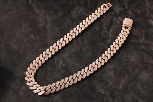 Fully <b>Iced</b> <b>Out</b> VVS Quality Grade Butterfly Infinity Cuban Link Moissanite <b>Chain</b> for Unisex Hip Hop Fashion - Product Image 2
