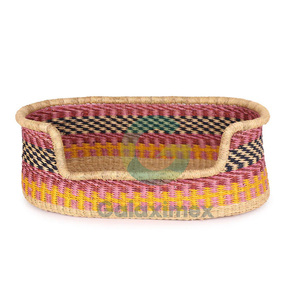 Panier écologique pour animaux de compagnie en jonc de mer pour chiens et chats accessoires pour animaux de compagnie tissés à la main lit pour animaux de compagnie en osier jonc de mer lit pour chien et chat avec coussin - Product Image 2