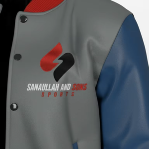 Blouson Bomber Homme Style Universitaire en Mélange de Coton Décontracté Boutonné Léger Color Block Vente en Gros - Product Image 4