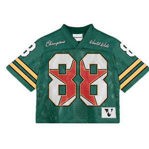 เสื้อฟุตบอลอเมริกันแบบขายส่ง สกรีนโลโก้และชื่อทีมได้ตามต้องการ ไซส์ใหญ่ แขนสั้น สำหรับฤดูร้อน 25/26 ผลิตจากโพลีเอสเตอร์ 100% ระบายอากาศได้ดี - Product Image 6