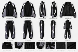 Custom Mens Lightweight Sporty Colorblock Tracksuit Windproof Windbreaker Activewear Zip Jacket Jogger <b>Pants</b> Set - Product Image 6
