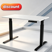 Bureau de jeu électrique réglable en hauteur pour télétravail, table de travail PC assis-debout avec pieds métalliques pour salle de jeux à domicile