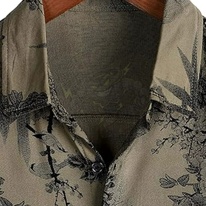 เสื้อเชิ้ตฮาวายลายดอกไม้แขนสั้นสำหรับผู้ชาย สวมใส่สบาย ระบายอากาศได้ดี เหมาะสำหรับวันหยุดพักผ่อนริมชายหาดในฤดูร้อน - Product Image 5
