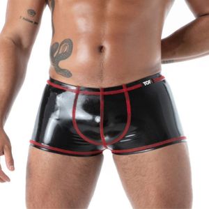 Calzoncillos bóxer de cuero sintético negro para hombre, estilo fetish, ajustados, elásticos, transpirables y cómodos. - Product Image 5