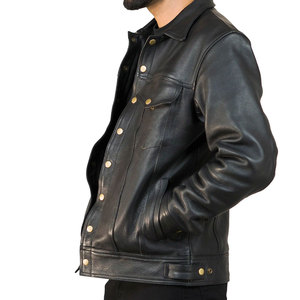 Econex Sports Men's <b>Slim</b> <b>Fit</b> PU Leather Bomber <b>Jacket</b> Breathable Turn-down Collar Zipper Closure Solid Color Casual - Product Image 2
