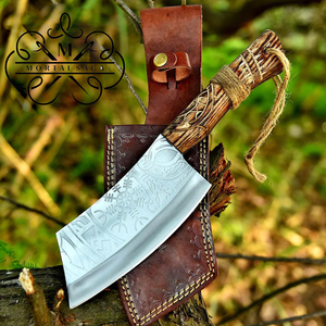 Cuchillo Vikingo de Acero de Damasco, Forjado a Mano, para Cortar Alimentos, Cuchillo Artesanal de Damasco para Cocina - Product Image 4