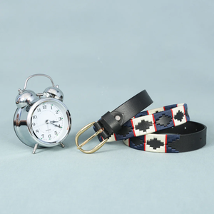 Cinturón de Cuero Ecuestre de Polo Personalizado de Alta Calidad para Hombre, Hebilla de Pin, Cuero de Primera Calidad, Bordado, Cinturón Deportivo - Product Image 6