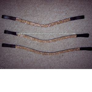 แถบคิ้วหนังม้าประดับพลอยเทียมเชือกแขวนคอที่สง่างามสำหรับใช้ในการขี่ม้า - Product Image 3