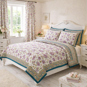 Premium Jaipur Hand Block Printed Pure Cotton Bed <b>Sheet</b> Set Indian artisanal <b>King</b> <b>Size</b> Super Soft Machine Washable Eco Friendly - Product Image 3