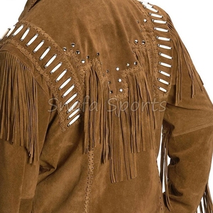 แจ็คเก็ตหนังสไตล์วินเทจสำหรับผู้หญิง ดีไซน์ตะวันตก บริการ OEM กันลม ระบายอากาศได้ดี คุณภาพสูง ขายส่ง แจ็คเก็ตคาวเกิร์ล - Product Image 3