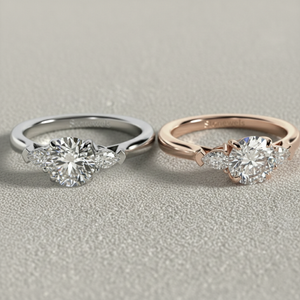 แหวนแต่งงานวินเทจสีทอง14K ทรงลูกแพร์แหวนหมั้นเพชรสามเม็ดสำหรับผู้ใหญ่ที่ตัดจากหินในห้องปฏิบัติการได้รับการรับรอง - Product Image 4