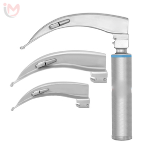 Ensemble de laryngoscopes à fibres optiques médicaux réutilisables en acier inoxydable pour anesthésie, intubation endotrachéale, équipement de diagnostic, boîte OEM - Product Image 3