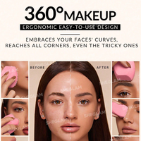 Éponge de maquillage JLY Premium en polyuréthane hydrophile à texture douce et rebondissante, design à facettes de diamant pour un mélange parfait et une précision accrue