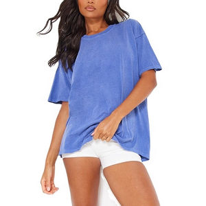 Camiseta Ligera para Mujer con Lavado Ácido, 200 GSM, Algodón Lavado, Verano, Ecológica, Transpirable, Secado Rápido, OEM, Marca Privada - Product Image 1